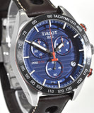 Tissot PRS 516 Chronograph Blue Dial Brown Leather Strap Watch For Men - T100.417.16.041.00 Buy Now By Tissot