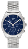 Tissot PR 100 Chronograph Blue Dial Silver Mesh Bracelet Watch for Men - T101.417.11.041.00 Buy Now By Tissot