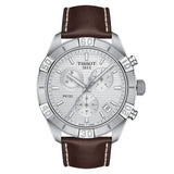 Tissot PR 100 Sport Quartz Chronograph Silver Dial Brown Leather Strap Watch For Men - T101.617.16.031.00 Buy Now By Tissot