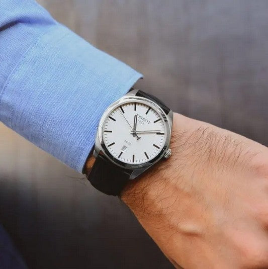 Tissot T Classic PR 100 White Dial Black Leather Strap Watch for Men - T101.410.16.031.00 Buy Now By Tissot