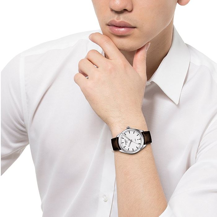 Tissot T Classic PR 100 White Dial Black Leather Strap Watch for Men - T101.410.16.031.00 Buy Now By Tissot