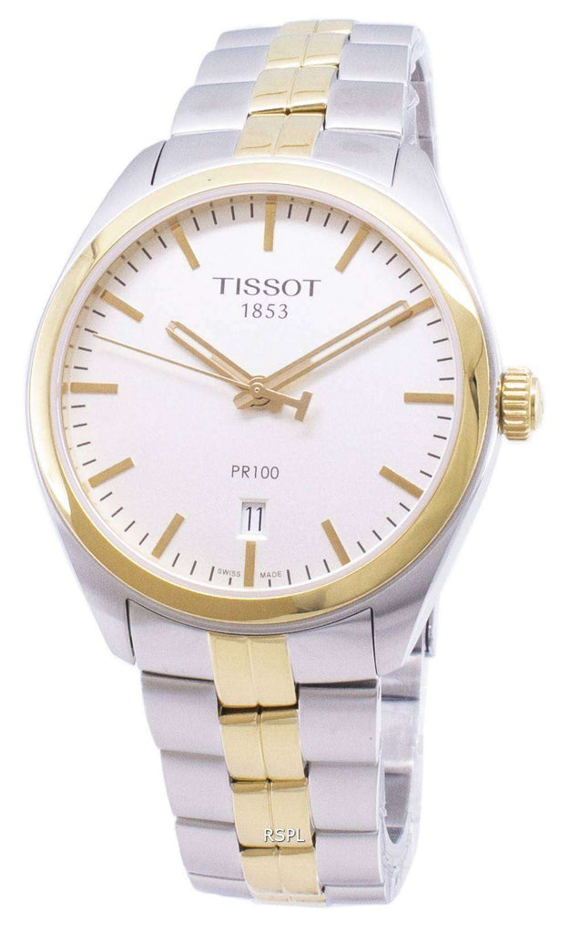 Tissot T Classic PR 100 White Dial Two Tone Steel Strap Watch for Men - T101.410.22.031.00 Buy Now By Tissot
