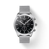 Tissot PR 100 Chronograph Black Dial Silver Mesh Bracelet Watch For Men - T101.417.11.051.01 Buy Now By Tissot