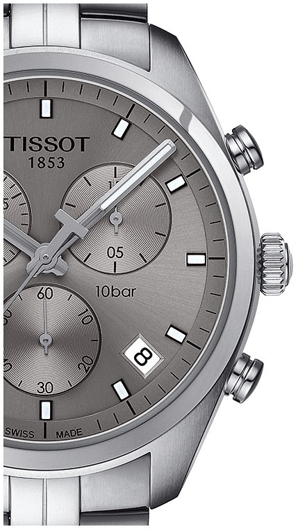 Tissot PR 100 Chronograph Grey Dial Silver Steel Strap Watch for Men - T101.417.11.071.00 Buy Now By Tissot