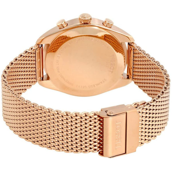 Tissot T Classic PR 100 Chronograph Silver Dial Rose Gold Mesh Bracelet Watch For Men - T101.417.33.031.01 Buy Now By Tissot