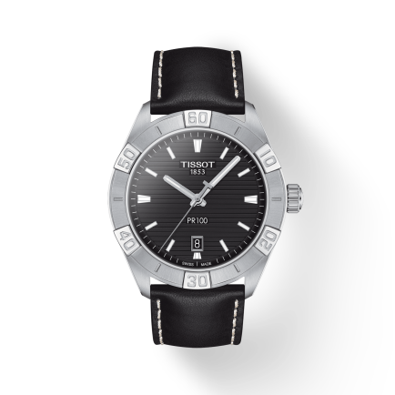 Tissot PR 100 Sport Quartz Black Dial Black Leather Strap Watch For Men - T101.610.16.051.00 Buy Now By Tissot