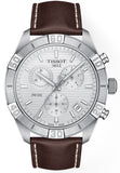 Tissot PR 100 Sport Quartz Chronograph Silver Dial Brown Leather Strap Watch For Men - T101.617.16.031.00 Buy Now By Tissot