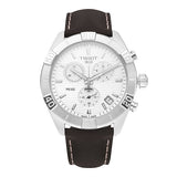 Tissot PR 100 Sport Quartz Chronograph Silver Dial Brown Leather Strap Watch For Men - T101.617.16.031.00 Buy Now By Tissot