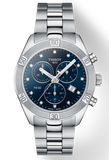Tissot PR 100 Sport Chic Chronograph Diamonds Blue Dial Silver Steel Strap Watch for Women - T101.917.11.046.00 Buy Now By Tissot