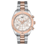 Tissot PR 100 Sport Chic Chronograph Diamonds Mother of Pearl Dial Two Tone Steel Strap Watch for Women - T101.917.22.116.00 Buy Now By Tissot