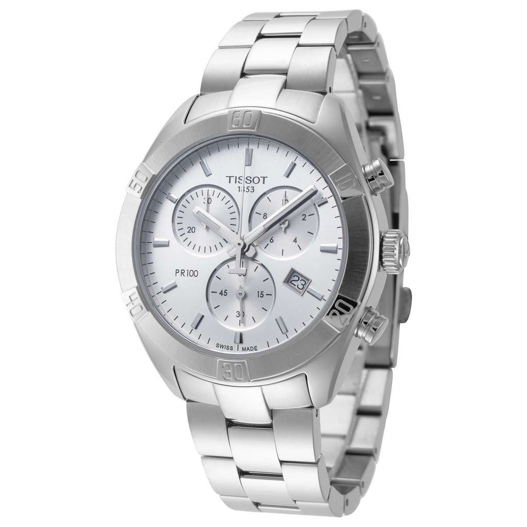 Tissot PR 100 Sport Chic Chronograph Silver Dial Silver Steel Strap Watch for Women - T101.917.11.031.00 Buy Now By Tissot