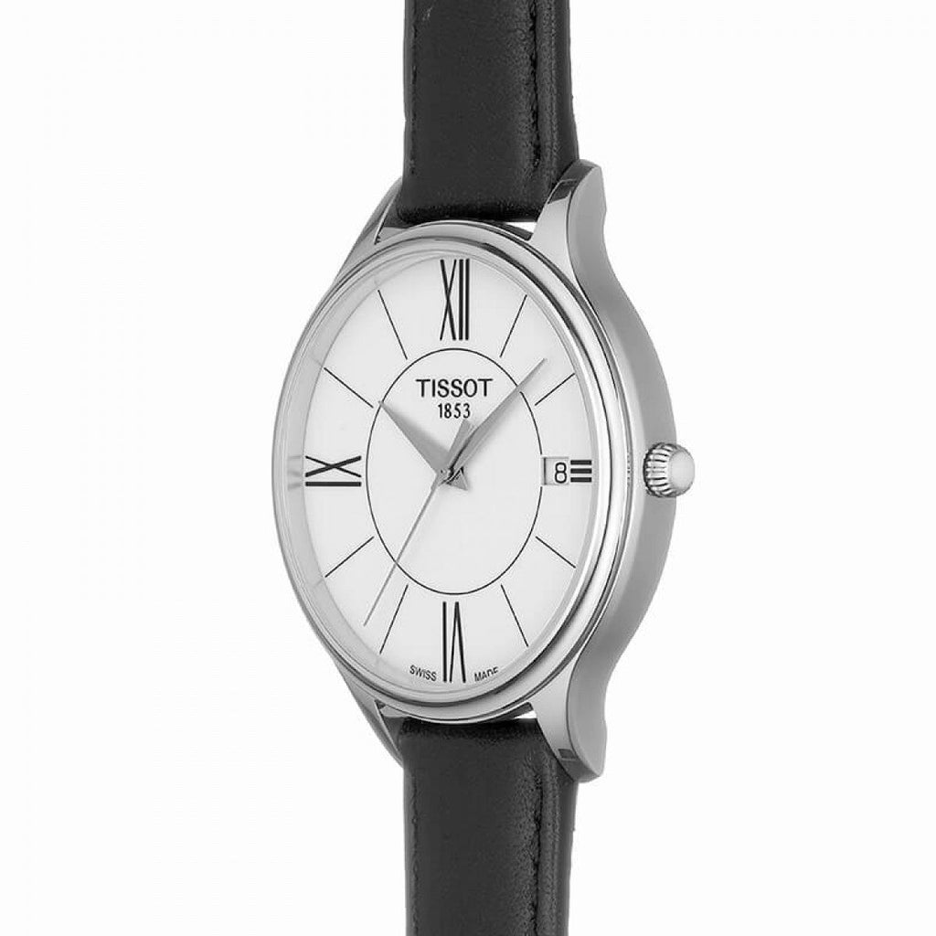 Tissot Bella Ora Round White Dial Black Leather Strap Watch For Women - T103.210.16.018.00 Buy Now By Tissot