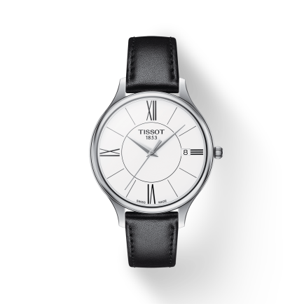 Tissot Bella Ora Round White Dial Black Leather Strap Watch For Women - T103.210.16.018.00 Buy Now By Tissot