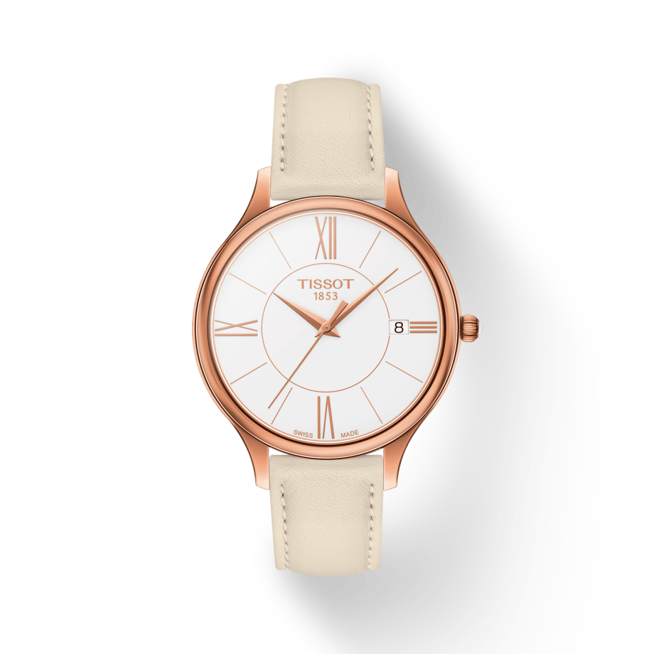 Tissot T Lady Bella Ora Round White Dial Beige Leather Strap Watch For Women - T103.210.36.018.00 Buy Now By Tissot