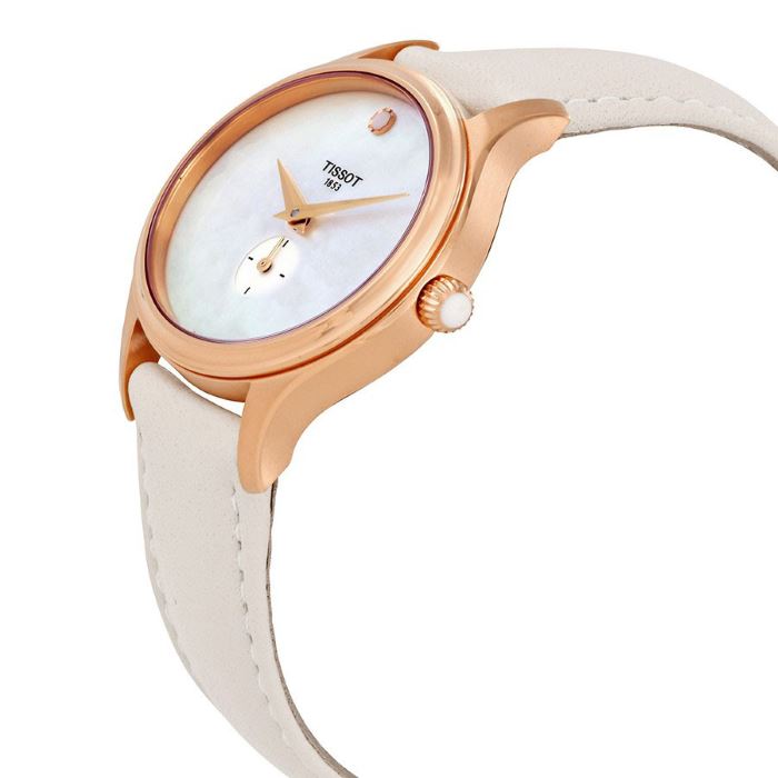 Tissot T Lady Bella Ora Mother of Pearl Dial Cream Leather Strap Watch for Women - T103.310.36.111.00 Buy Now By Tissot