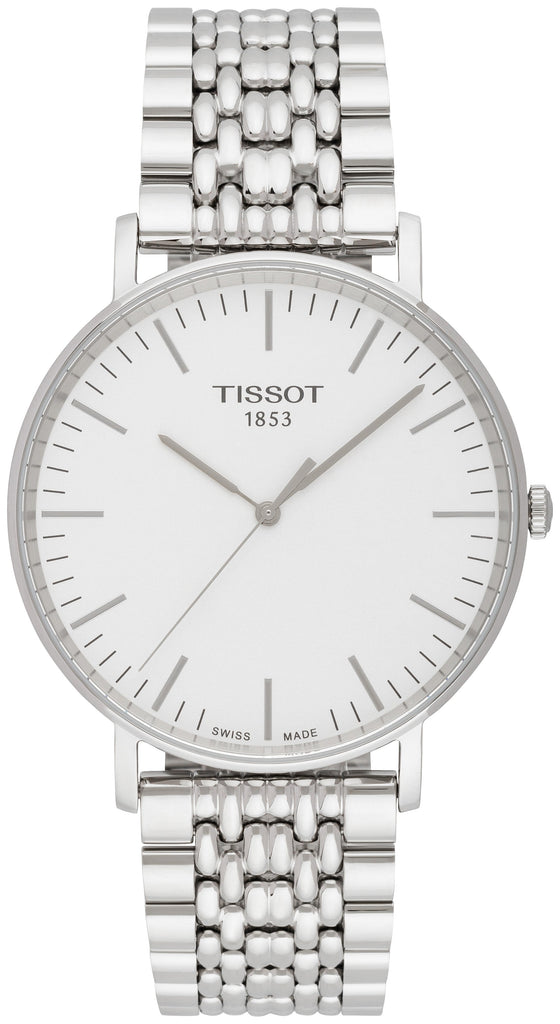 Tissot T Classic Everytime Large White Dial Silver Steel Strap Watch for Men - T109.610.11.031.00 Buy Now By Tissot