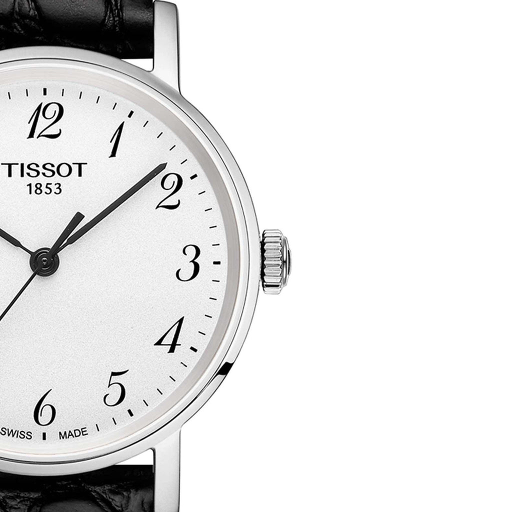 Tissot Everytime Small White Dial Black Leather Strap Watch For Women - T109.210.16.032.00 Buy Now By Tissot