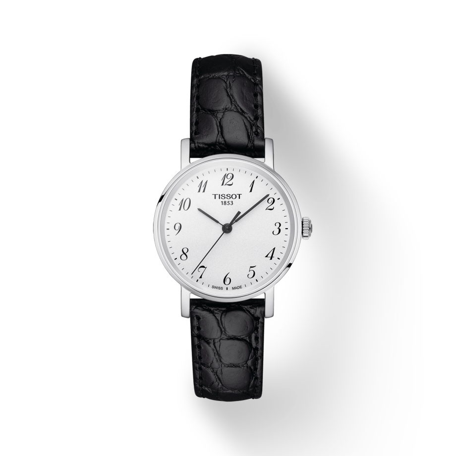 Tissot Everytime Small White Dial Black Leather Strap Watch For Women - T109.210.16.032.00 Buy Now By Tissot