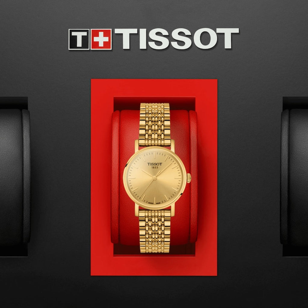 Tissot T Classic Everytime Desire Small Gold Dial Gold Mesh Bracelet Watch For Women - T109.210.33.021.00 Buy Now By Tissot