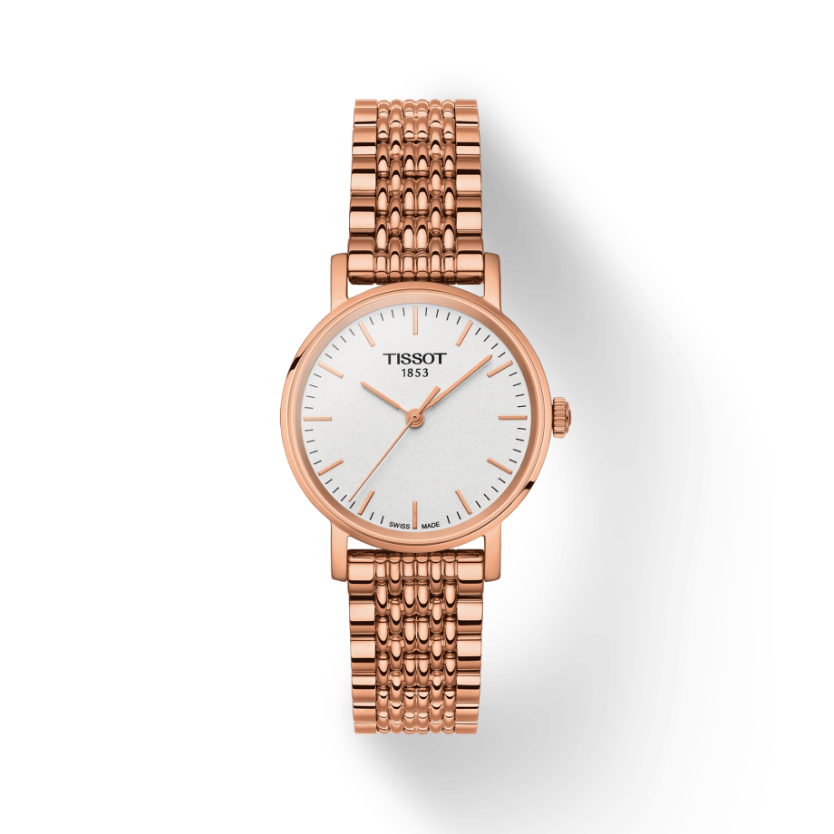 Tissot T Classic Everytime Small White Dial Rose Gold Mesh Bracelet Watch For Women - T109.210.33.031.00 Buy Now By Tissot
