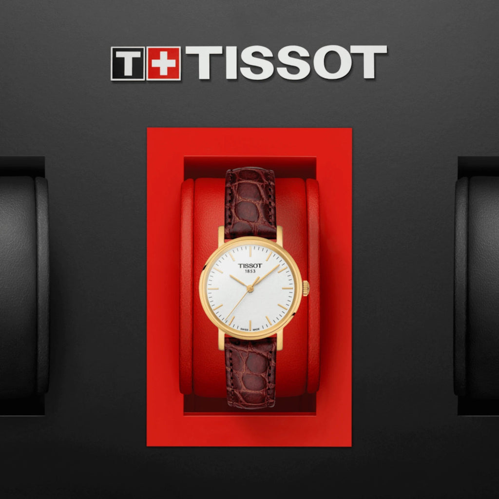 Tissot Everytime Desire Small White Dial Maroon Leather Strap Watch For Women - T109.210.36.031.00 Buy Now By Tissot