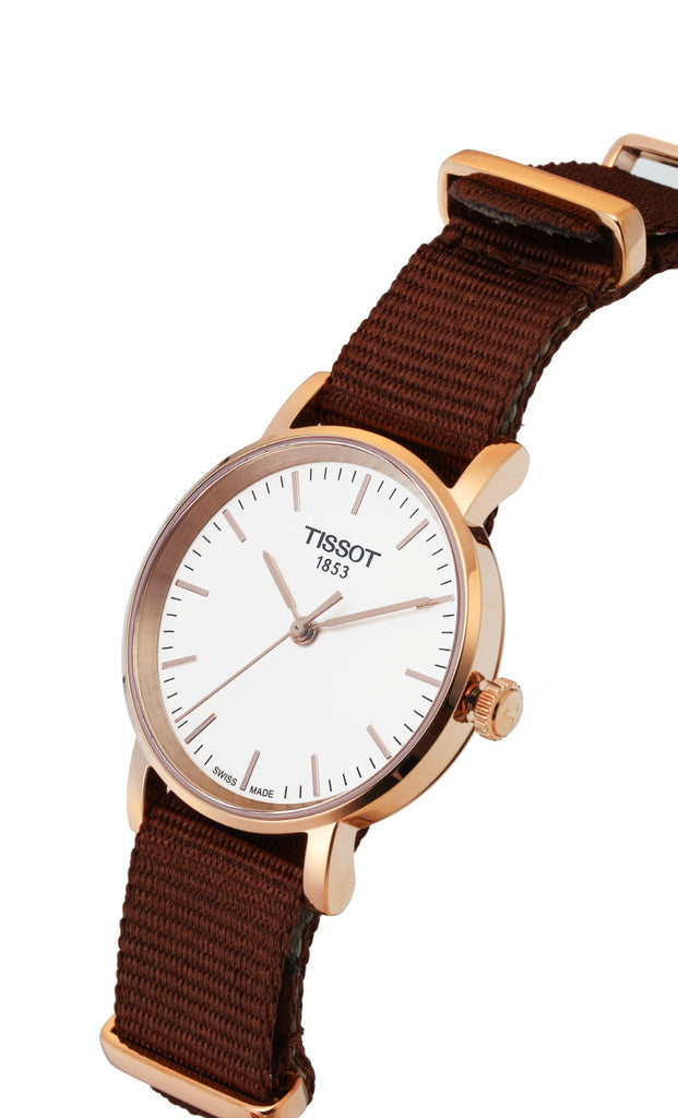 Tissot Everytime Desire White Dial Maroon NATO Strap Watch for Women - T109.210.37.031.00 Buy Now By Tissot