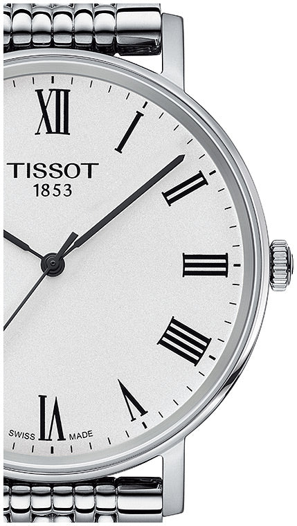 Tissot T Classic Everytime White Dial Silver Mesh Bracelet Watch For Men - T109.410.11.033.00 Buy Now By Tissot