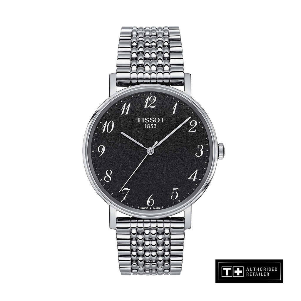 Tissot T Classic Everytime Quartz Black Dial Silver Steel Strap Watch for Men - T109.410.11.072.00 Buy Now By Tissot
