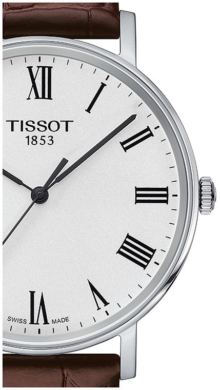 Tissot T Classic Everytime White Dial Brown Leather Strap Watch For Men - T109.410.16.033.00 Buy Now By Tissot