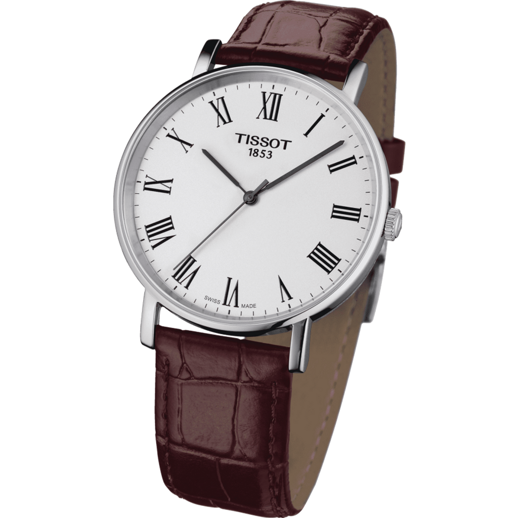 Tissot T Classic Everytime White Dial Brown Leather Strap Watch For Men - T109.410.16.033.00 Buy Now By Tissot