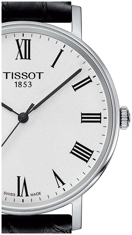 Tissot Everytime Medium White Dial Black Leather Strap Watch For Men - T109.410.16.033.01 Buy Now By Tissot
