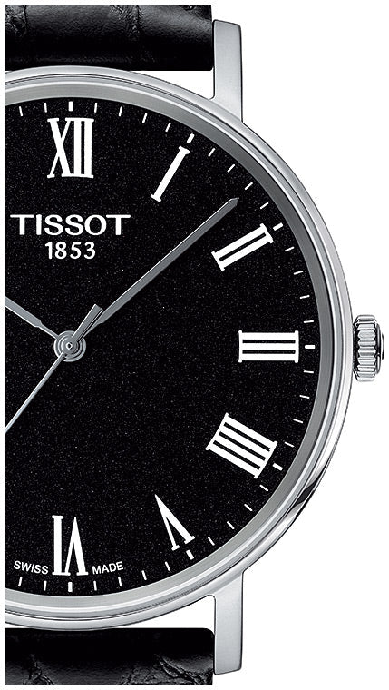 Tissot Everytime Medium Black Dial Black Leather Strap Watch For Men - T109.410.16.053.00 Buy Now By Tissot