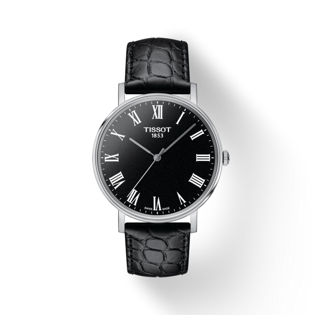 Tissot T Classic Dream Black Dial Black Leather Strap Watch for Men - T122.410.16.053.00 Buy Now By Tissot