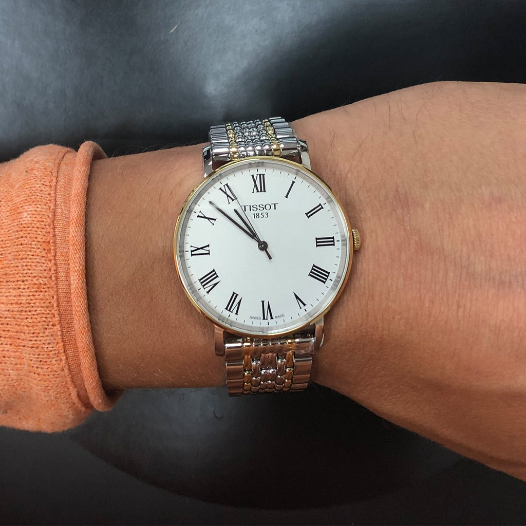 Tissot Everytime Medium White Dial Two Tone Mesh Bracelet Watch For Men - T109.410.22.033.00 Buy Now By Tissot