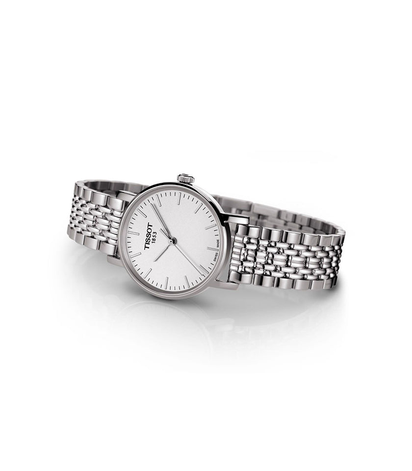 Tissot T Classic Everytime Large White Dial Silver Steel Strap Watch for Men - T109.610.11.031.00 Buy Now By Tissot