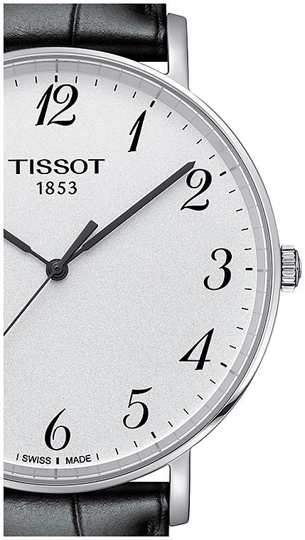 Tissot Everytime Large White Dial Black Leather Strap Watch For Men - T109.610.16.032.00 Buy Now By Tissot