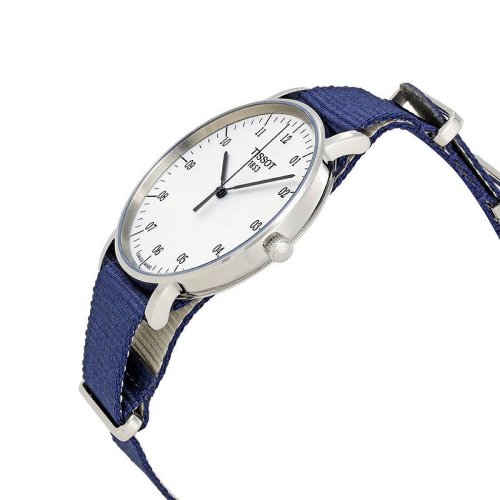 Tissot T Classic Everytime Large White Dial Blue NATO Strap Watch For Men - T109.610.17.037.00 Buy Now By Tissot