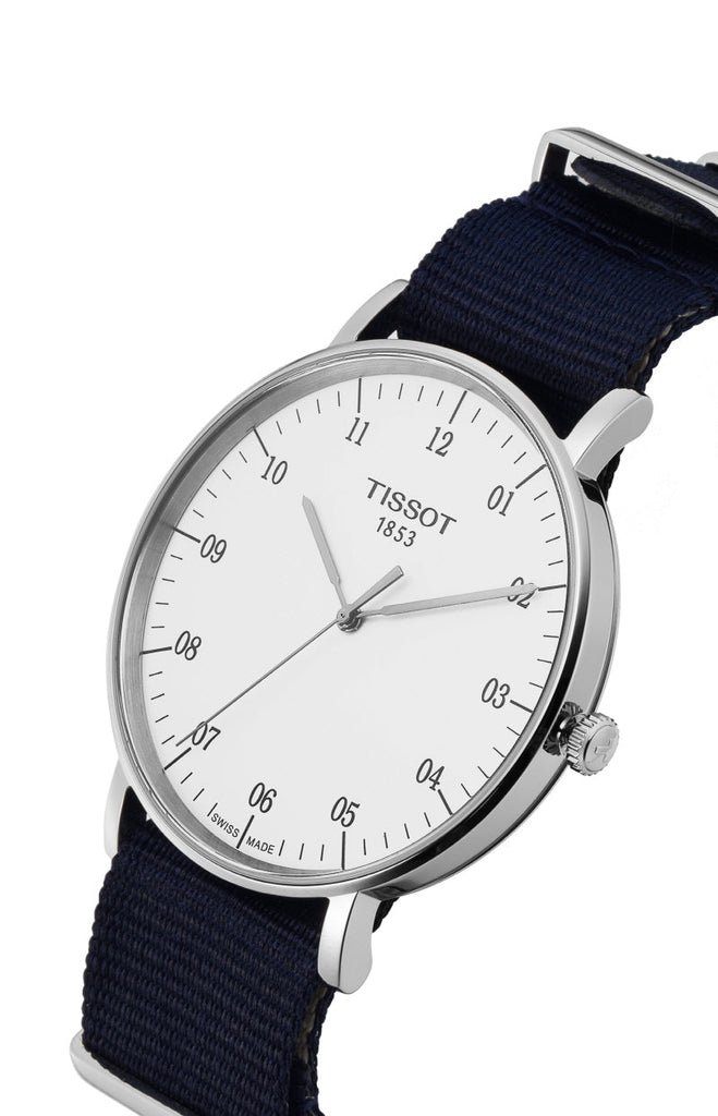 Tissot T Classic Everytime Large White Dial Blue NATO Strap Watch For Men - T109.610.17.037.00 Buy Now By Tissot