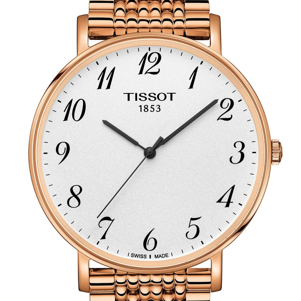 Tissot T Classic Everytime White Dial Rose Gold Mesh Bracelet Watch for Men - T109.610.33.032.00 Buy Now By Tissot
