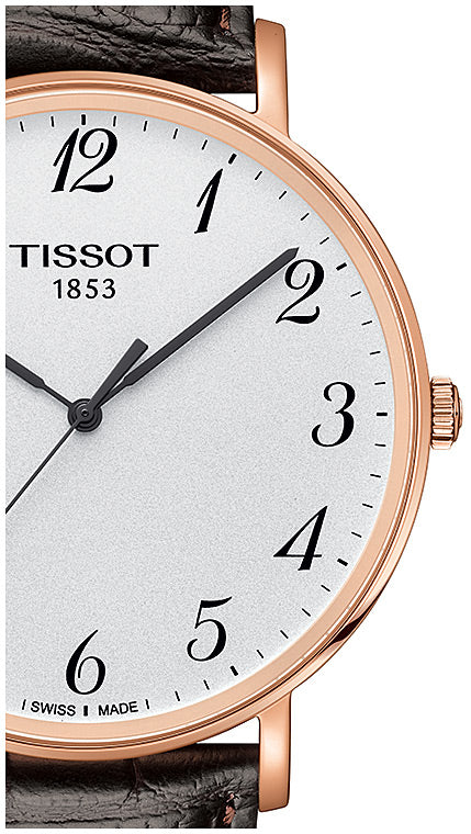 Tissot T Classic Everytime White Dial Black Leather Strap Watch For Men - T109.610.36.032.00 Buy Now By Tissot