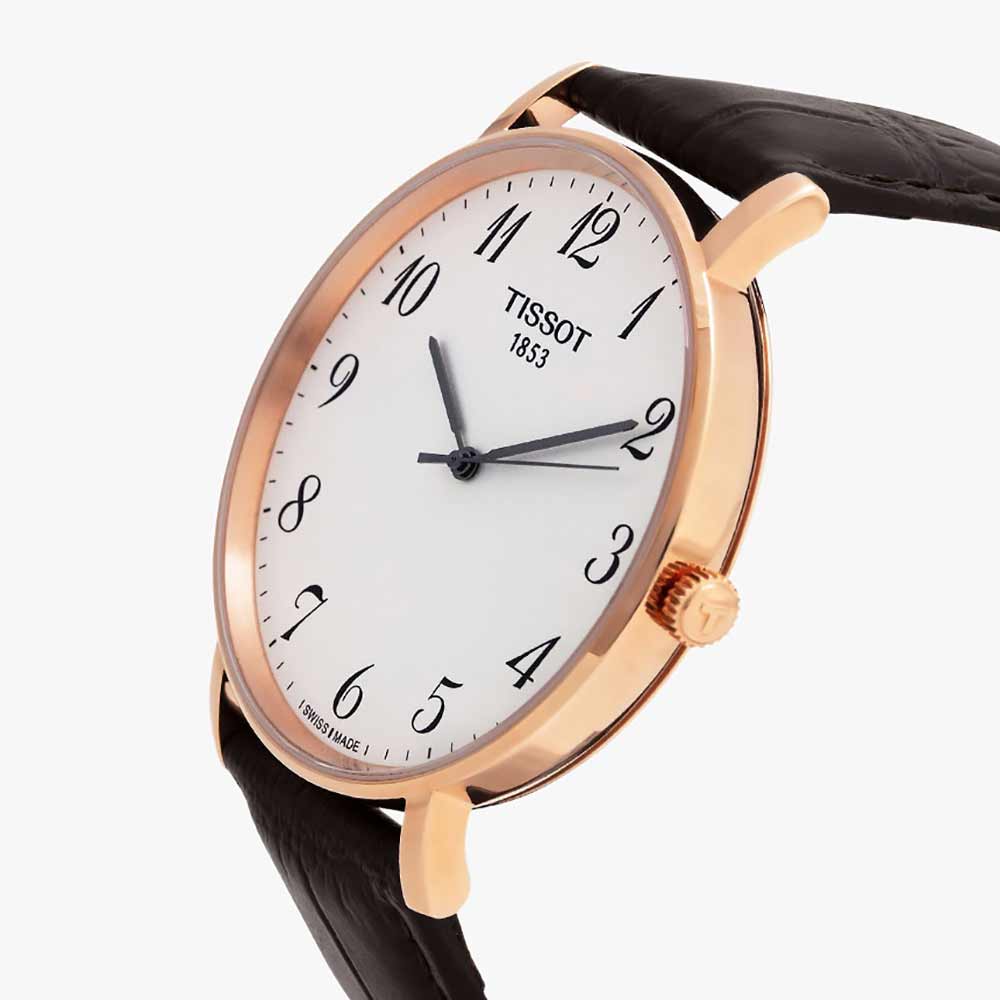 Tissot T Classic Everytime White Dial Black Leather Strap Watch For Men - T109.610.36.032.00 Buy Now By Tissot