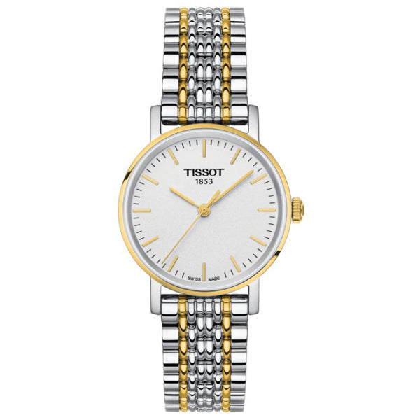 Tissot T Classic Everytime Small White Dial Two Tone Mesh Bracelet Watch For Women - T109.210.22.031.00 Buy Now By Tissot