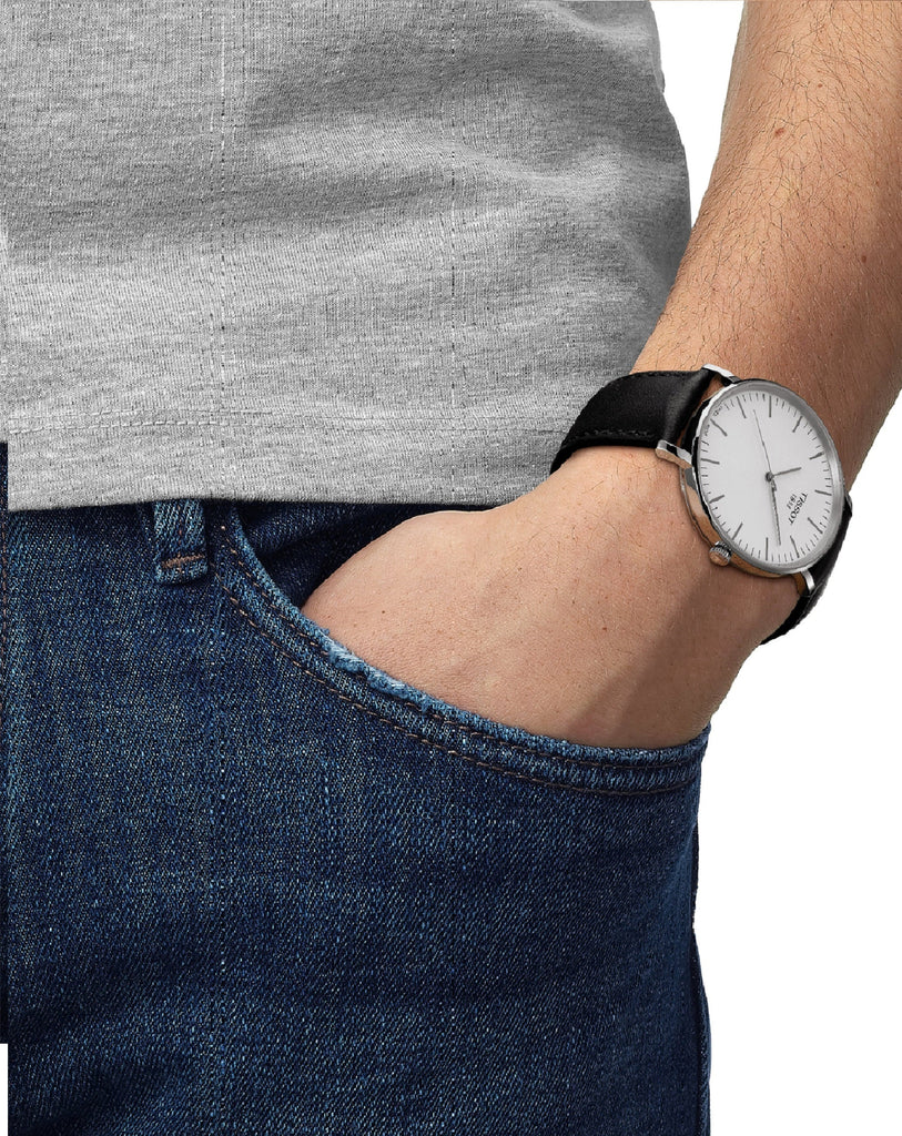 Tissot T Classic Everytime Large White Dial Black Leather Strap Watch For Men - T109.610.16.031.00 Buy Now By Tissot