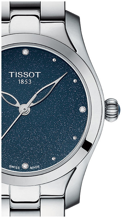 Tissot T Wave II Blue Dial Silver Steel Strap Watch For Women - T112.210.11.046.00 Buy Now By Tissot