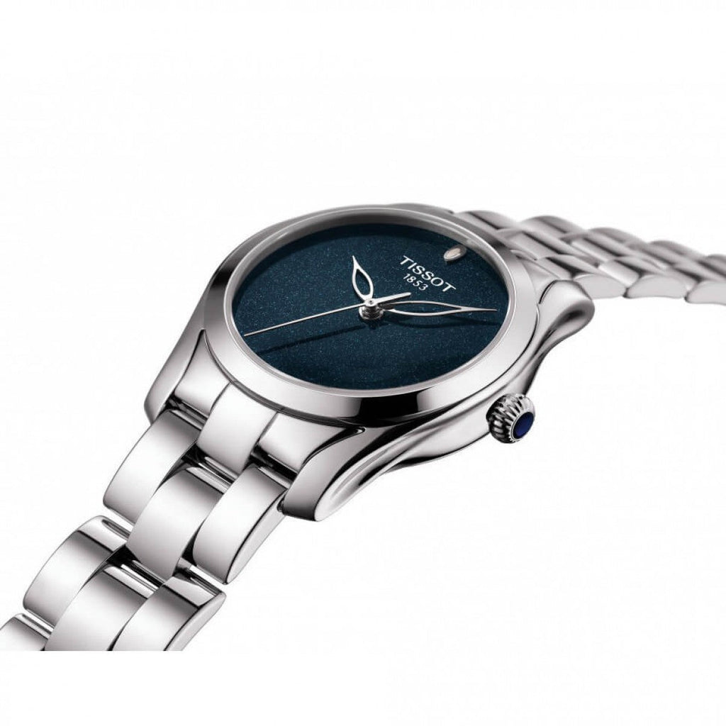 Tissot T Wave II Blue Dial Silver Steel Strap Watch For Women - T112.210.11.046.00 Buy Now By Tissot