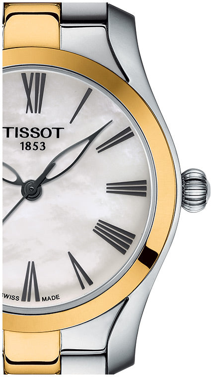 Tissot T Wave Lady White Mother of Pearl Dial Two Tone Steel Strap Watch For Women - T112. 210. 22. 113. 00 Buy Now By Tissot