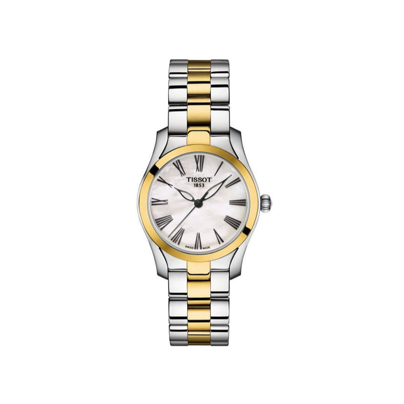 Tissot T Wave Quartz Mother of Pearl Dial Two Tone Steel Strap Watch for Women - T112.210.22.113.00 Buy Now By Tissot