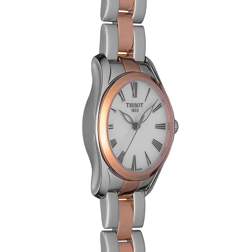 Tissot T Wave Mother of Pearl Dial Two Tone Steel Strap Watch For Women - T112.210.22.113.01 Buy Now By Tissot