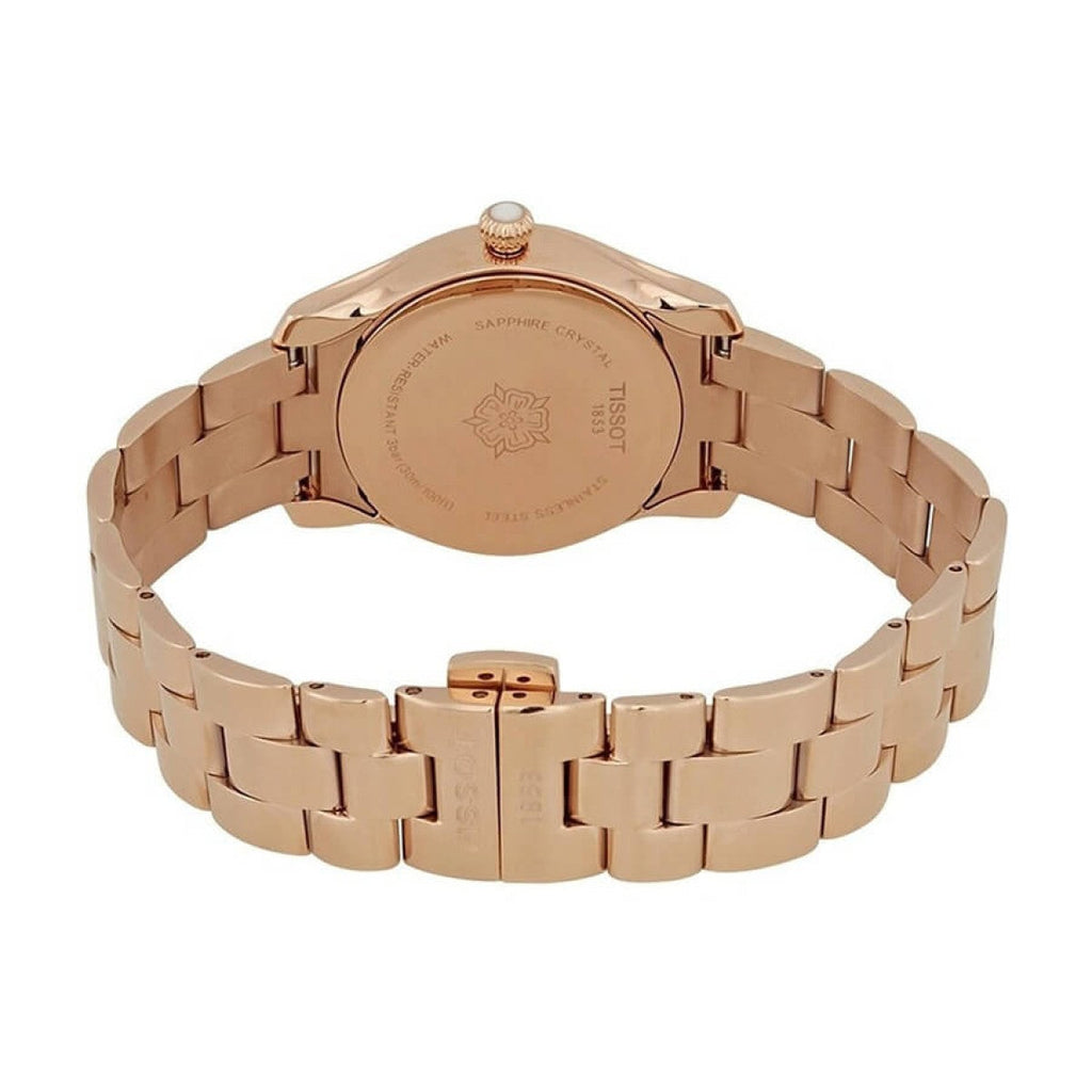 Tissot T Wave Black Dial Rose Gold Steel Strap Watch For Women - T112.210.33.051.00 Buy Now By Tissot