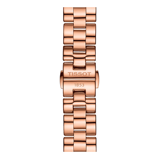 Tissot T Wave Black Dial Rose Gold Steel Strap Watch For Women - T112.210.33.051.00 Buy Now By Tissot